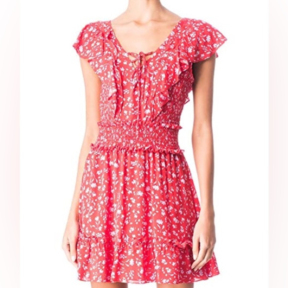 Parker Celeste Smocked Lace Up Mini Dress Size 4